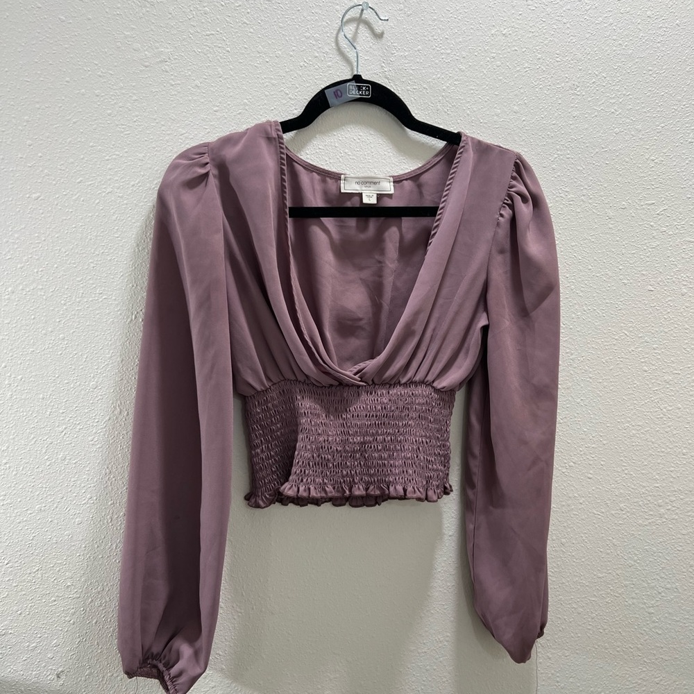 V neck deep lavender top